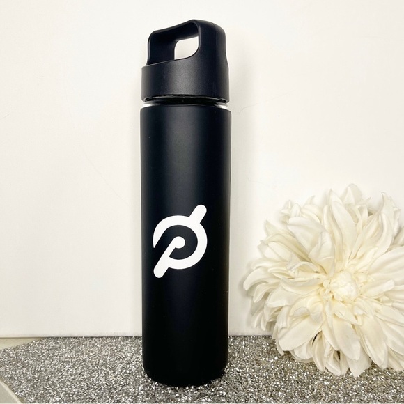 Peloton Glass Water Bottle Black Silicone Sleeve Screw Top New - Picture 3 of 7